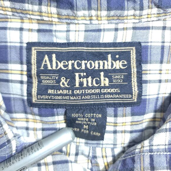 Vtg Abercrombie & Fitch Size Medium Shirt Flannel Button Down Plaid - Picture 8 of 13